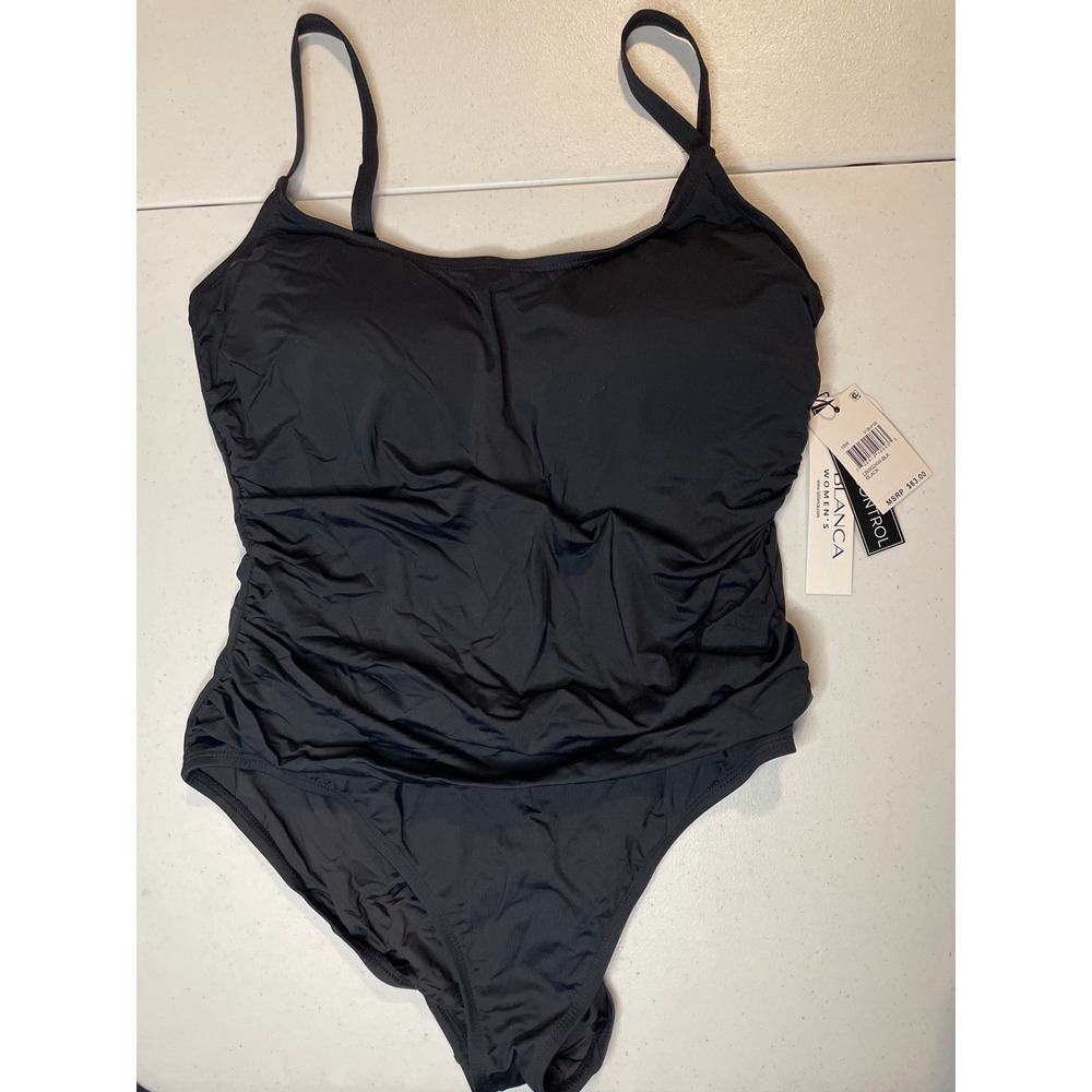 La Blanca Women's One Piece Swimsuit Island Goddess Shirred Side, 18W